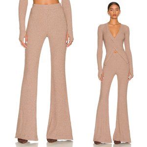 Alix NYC Delancy Ribbed Flare Pants Stretch Medium in Orchid